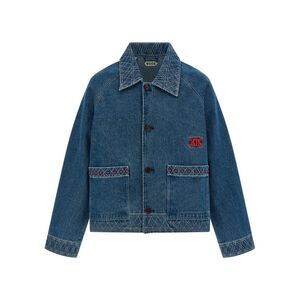 Bode Men Embroidery Denim Jacket